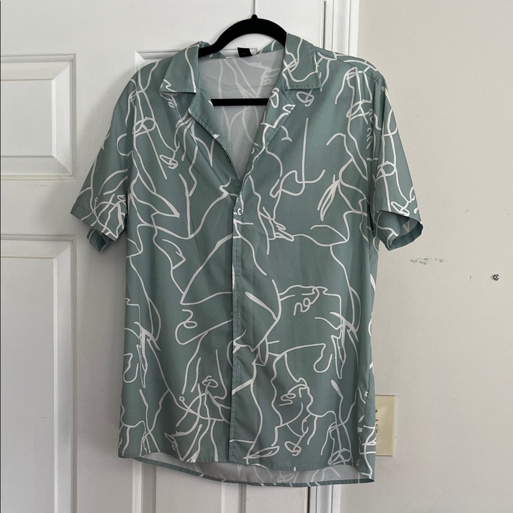 Men's Green Abstract Print Shirt